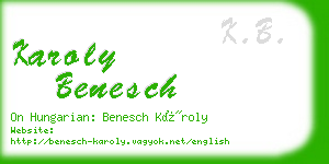 karoly benesch business card